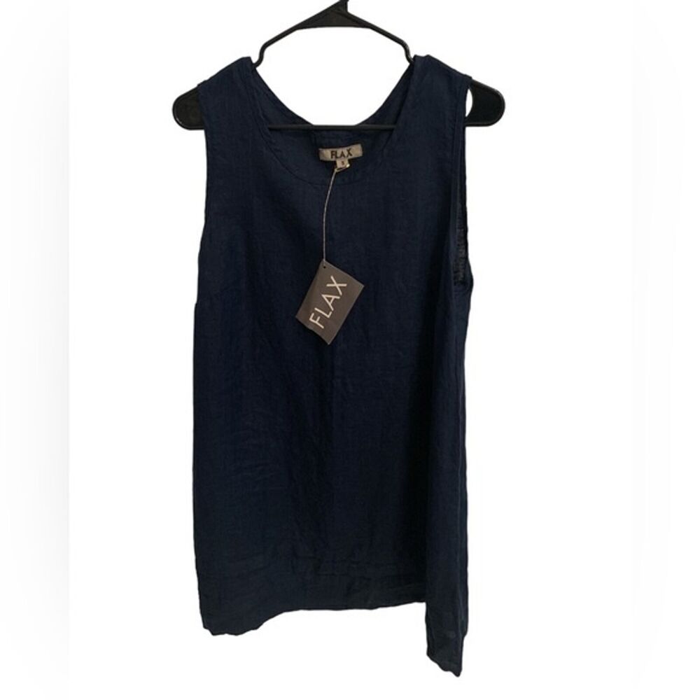 Flax linen tuck tunic Small Midnight